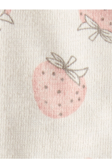 Set dos piezas de algodón orgánico, short y musculosa, diseño frutillas Sin color