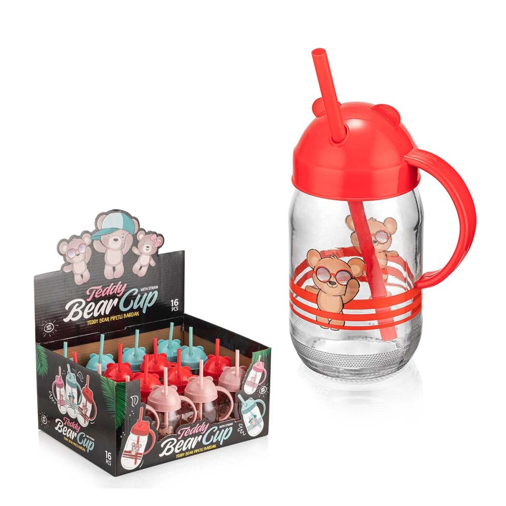 Vaso vidrio infantil con sorbete 370 ml QLUX IDEAS Vaso vidrio infantil con sorbete 370 ml QLUX IDEAS