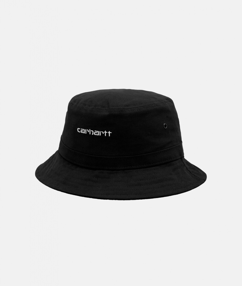 Script Bucket Hat Black White 