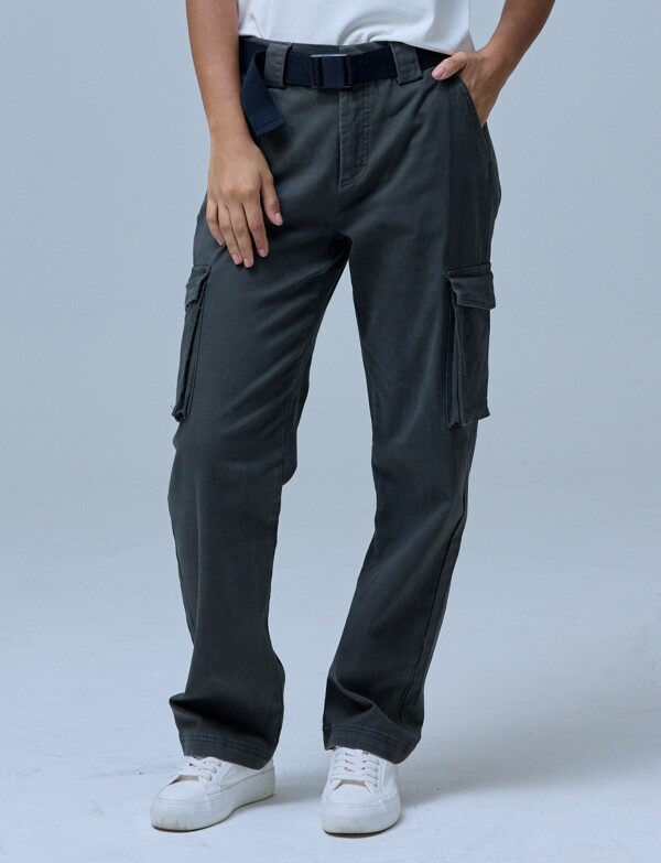 Pantalon Cargo Cinto OLIVA