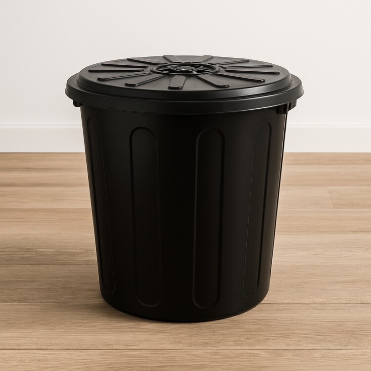 PAPELERA TACHO BASURA 34 LITROS NEGRO NEGRO