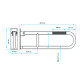 AGARRADERA BARRA REBATIBLE DISCAP ACERO INOX CROMO BRILLO CROMO