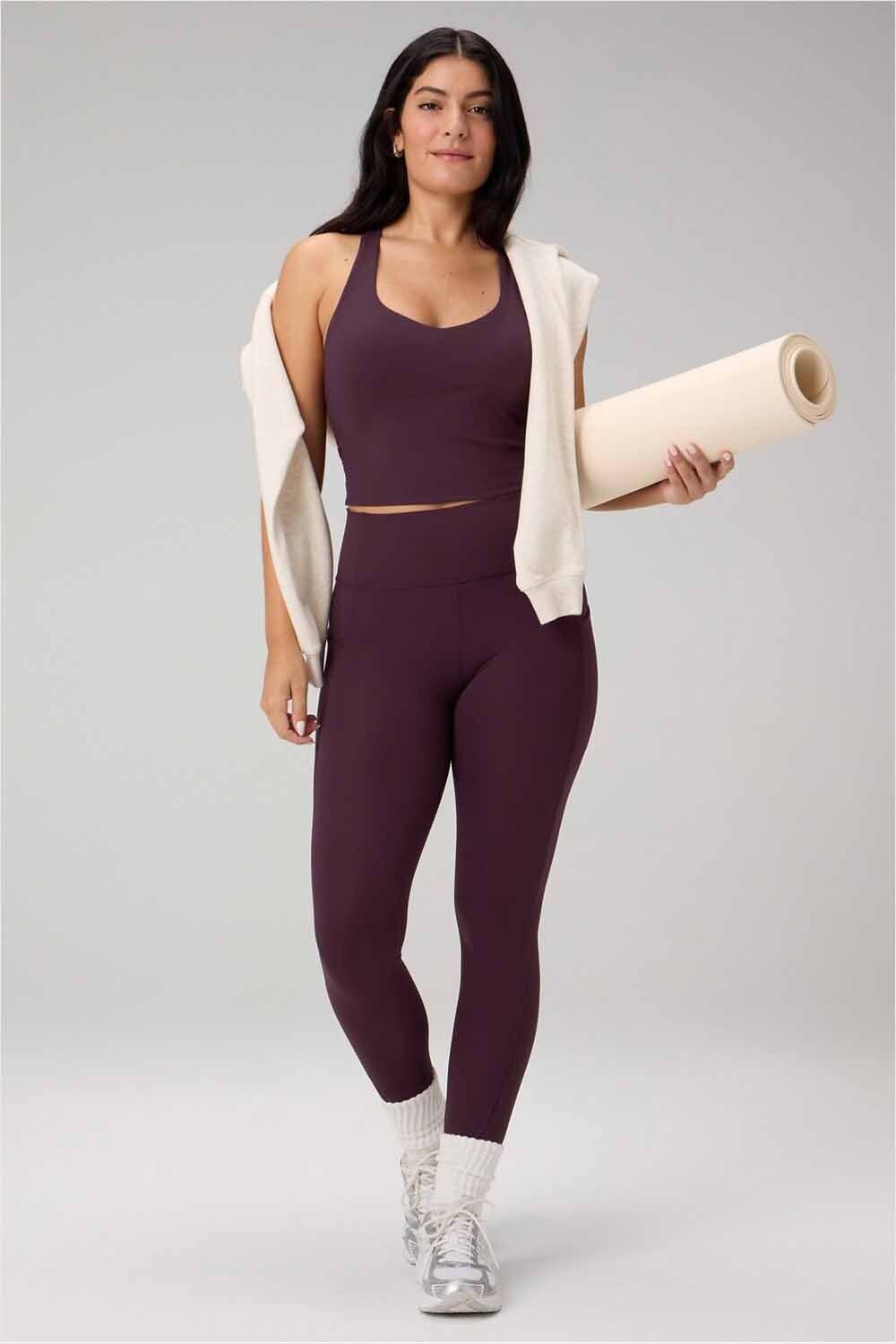 Tank Anywhere Cropped Built-In Bra Tank Mujer Oxblood