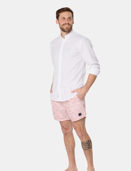 SHORT DE BAÑO ESTAMPADO Bordo