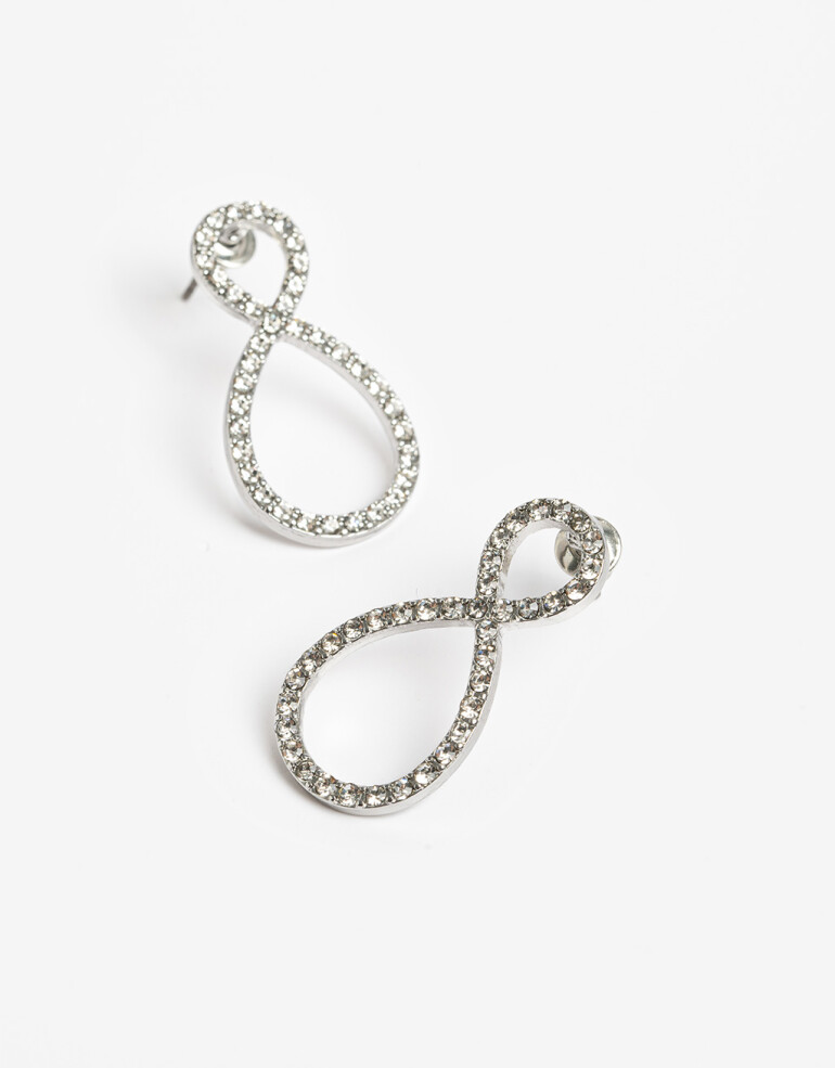 Aros Colgantes Cortos Strass Aros Cortos Strass - Cristal