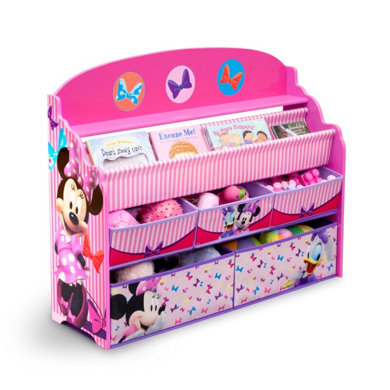 Organizador de libros y juguetes Deluxe Minnie Mouse Disney 5 contenedores Organizador de libros y juguetes Deluxe Minnie Mouse Disney 5 contenedores