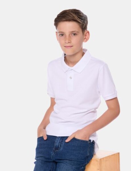REMERA POLO PIQUE LISA Blanco