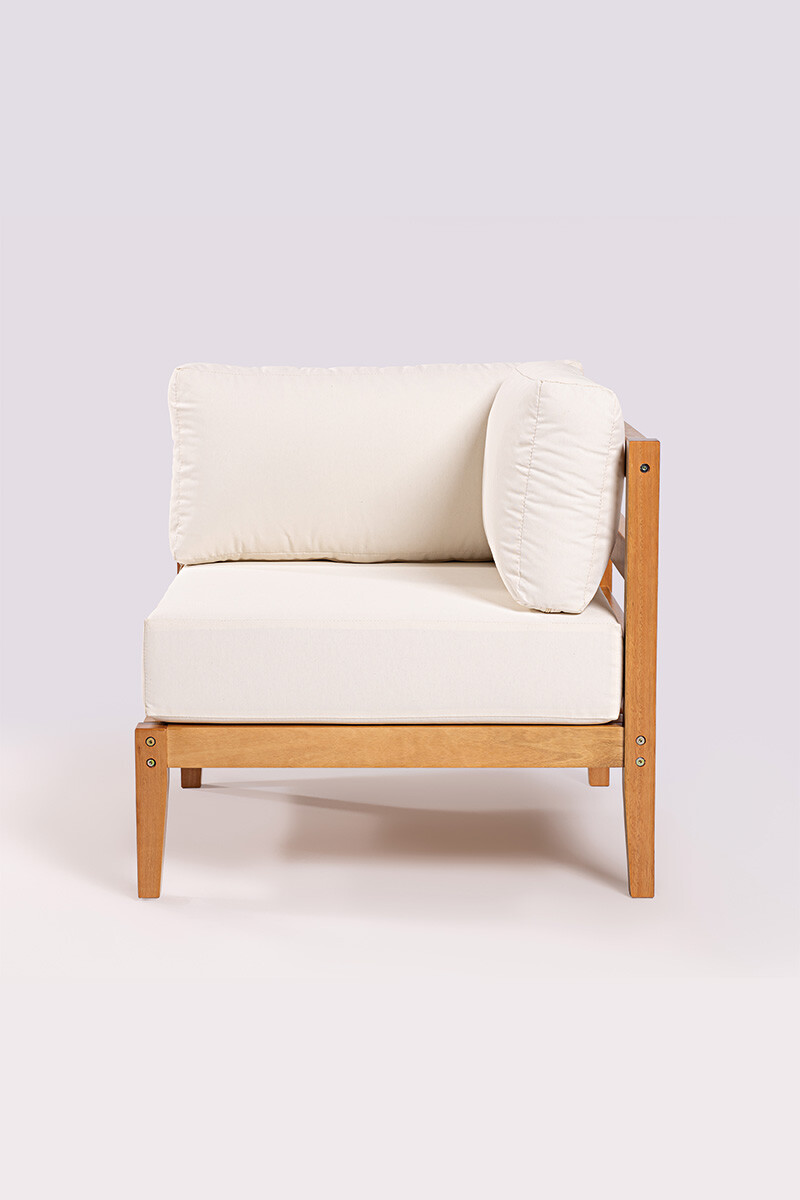 CANNES ESQUINA ESQUINA CANNES RIPADA ACQUABLOCK CRUDO 74x74x66CM JATOBA