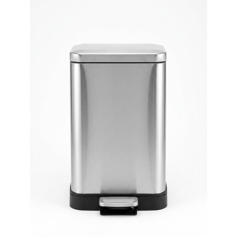 BASURERO METAL PLATA C/PEDAL 10L Unica