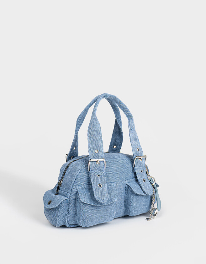 Bowling Denim Cartera Bowling De Denim - Azul Gastado