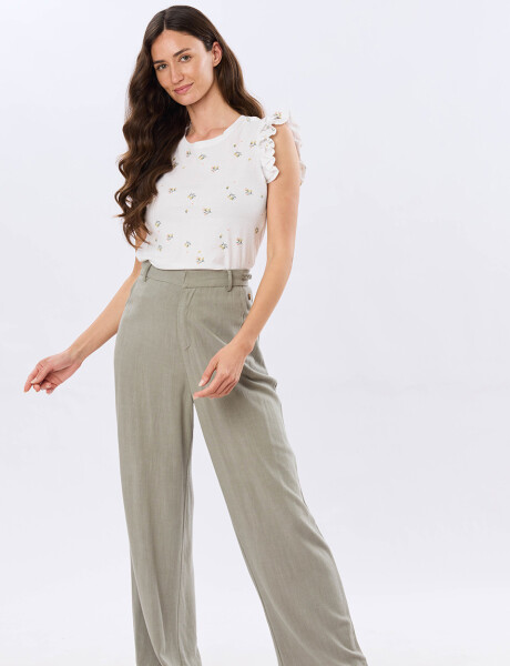 PANTALÓN DE LINO Verde