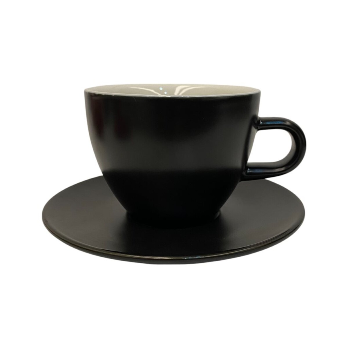 TAZA DE TE 260ML CON PLATO PORCELANA ESPECIAL NEGRO MATE SELECTA 
