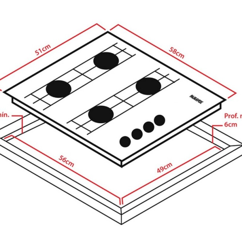 Anafe a gas Panavox 4 zonas Anafe a gas Panavox 4 zonas