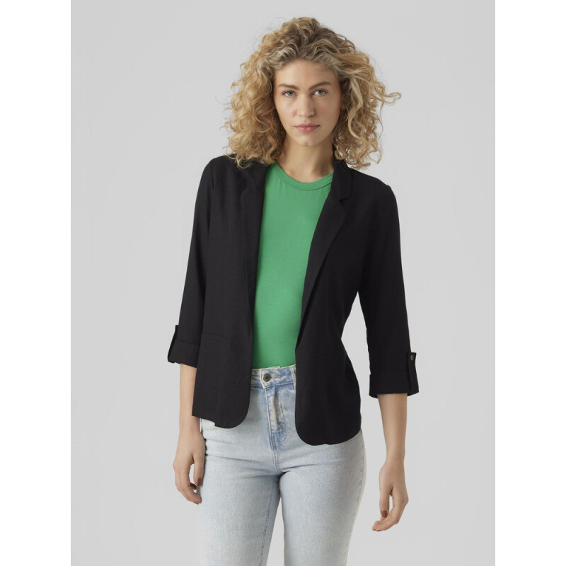 VMJESMILO 3/4 LOOSE BLAZER WVN GA NOOS BLACK