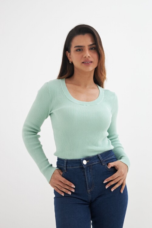 Sweater cuello redondo MENTA