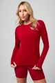 Polo Manga Larga Feather Tech+ Long-Sleeve Top Mujer Holly Berry