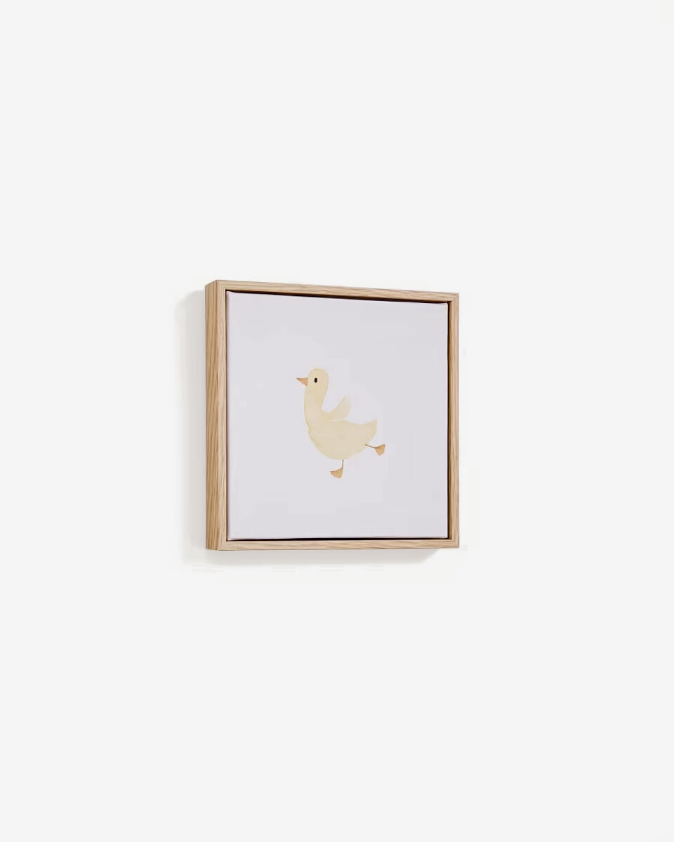 Cuadro Milu - de pollito amarillo 20 x 20 cm 