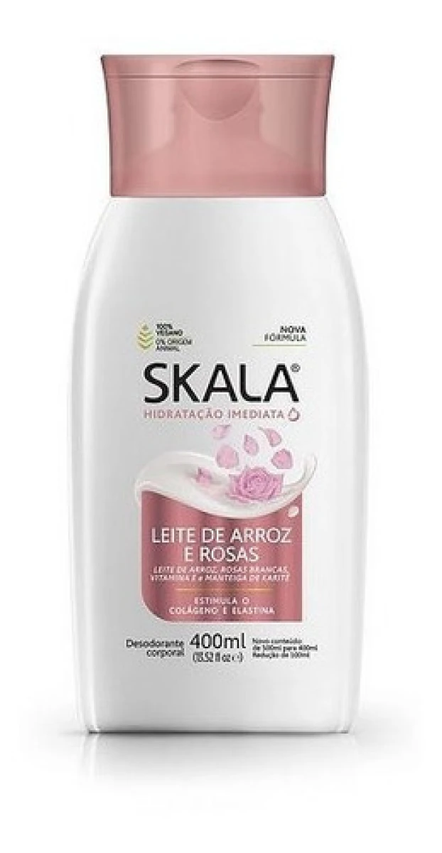 CREMA CORPORAL SKALA HIDRATANTE 400 ML LECHE ARROZ Y ROSAS 