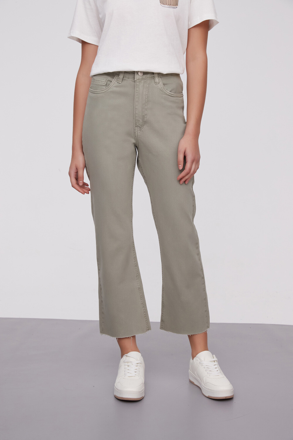 Pantalon Lindora Verde Grisaceo