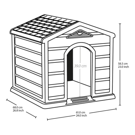 Casa Para Perros pequeños Rimax techo verde paredes Beige Casa Para Perros pequeños Rimax techo verde paredes Beige