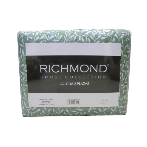 Colcha Estampada Microfibra Richmond 1 Plaza 150 x 240 cm 311-2 HOJAS VERDE