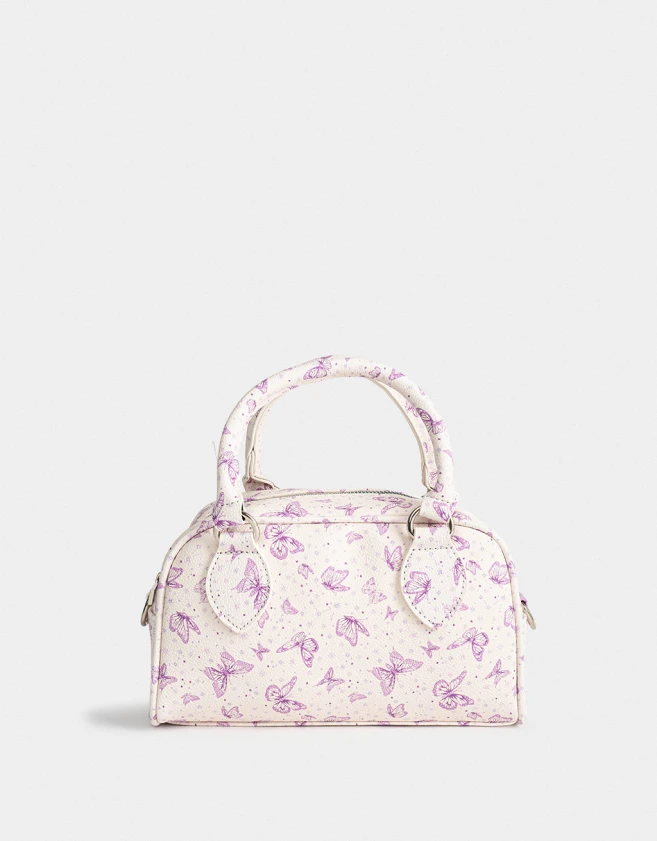 Bowling Estampados Cartera Bowling Mariposas - Blanco Crudo