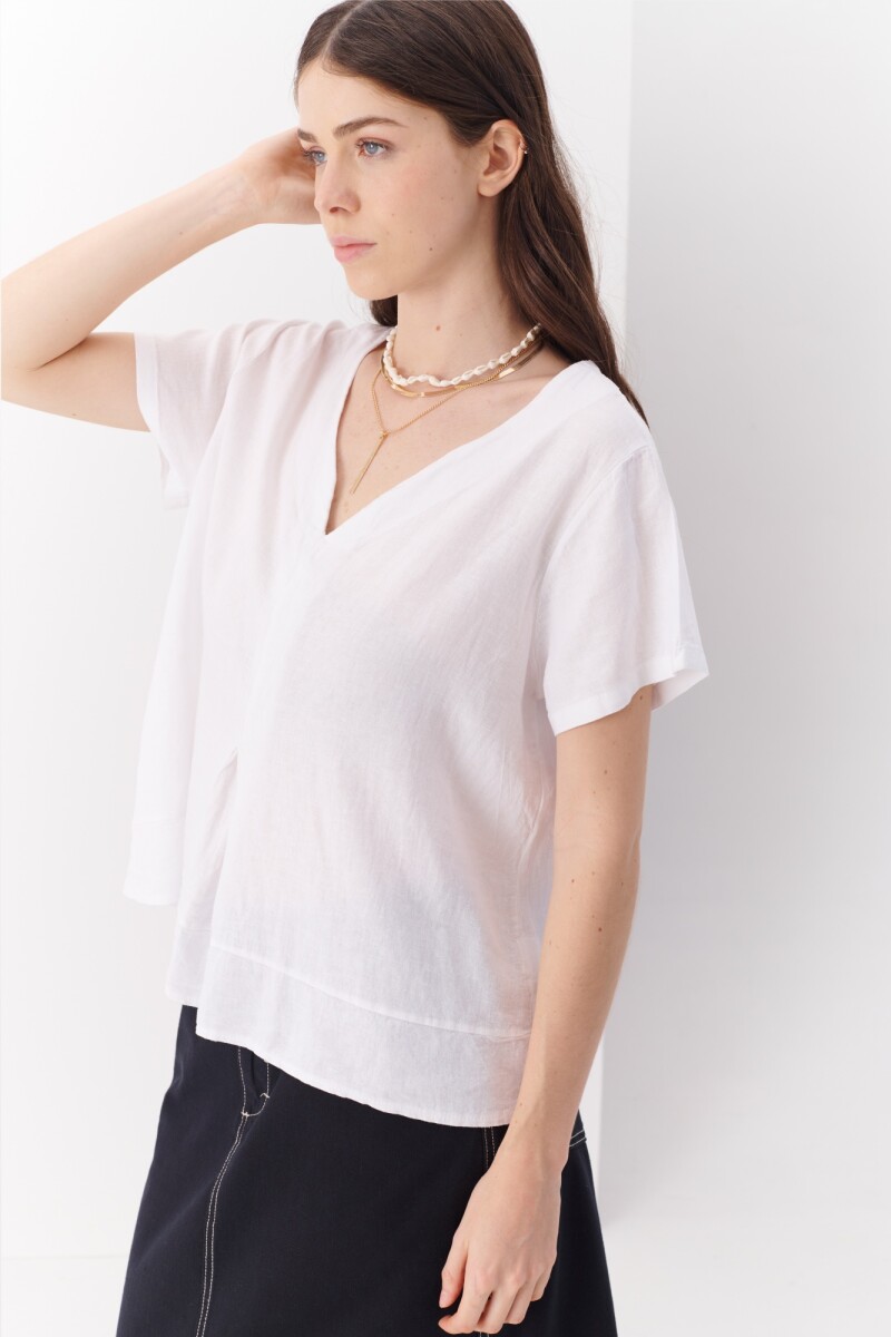 BLUSA LINO PEPPER BLANCO