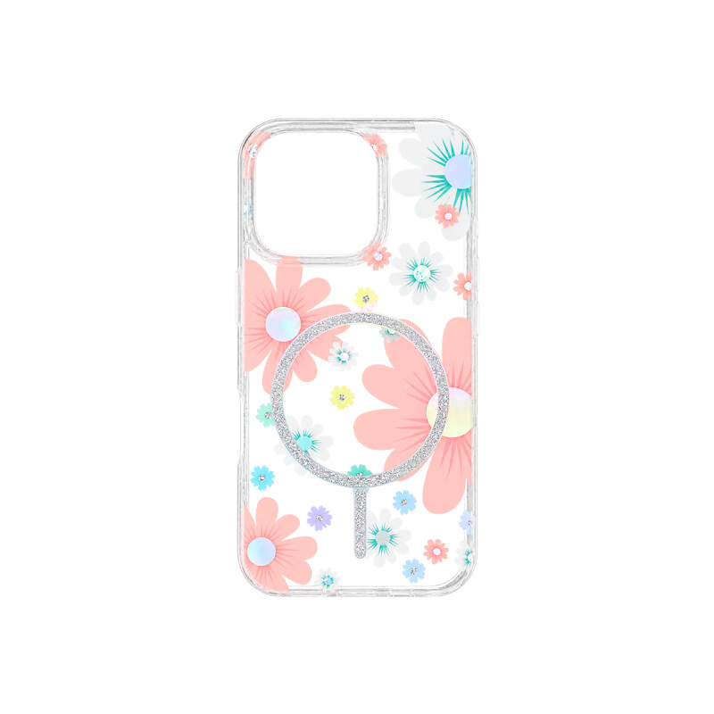 Protector para iPhone 16 Pro diseño de flores color rosa Protector Para Iphone 16 Pro Diseño De Flores Color Rosa