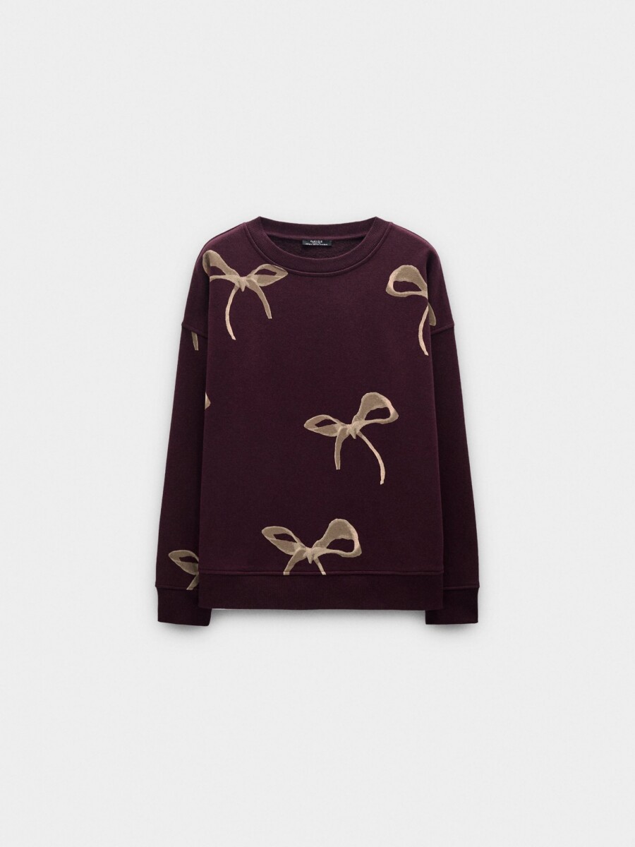 Sudadera Con Estampado De Lazos burdeos