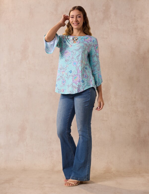 Blusa Print VERDE AGUA/MULTI
