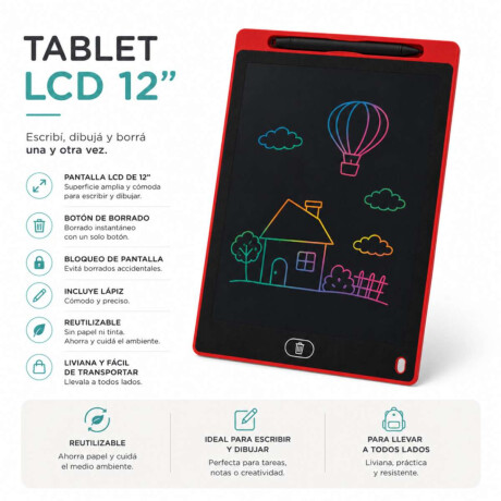 Tablet de 30cm con pantalla LCD para dibujar Azul