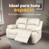 Sofá Sillón 2 Cuerpos Reclinable Masajeador Electrico Living Color Variante Crema