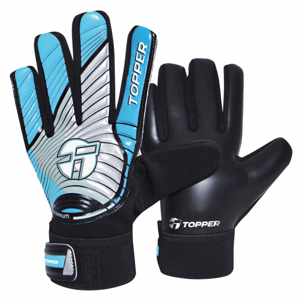 GUANTES TOPPER TITANIUM JUNIOR III BLANC - AZUL CARIBE/CHUMBO/BLANCO 