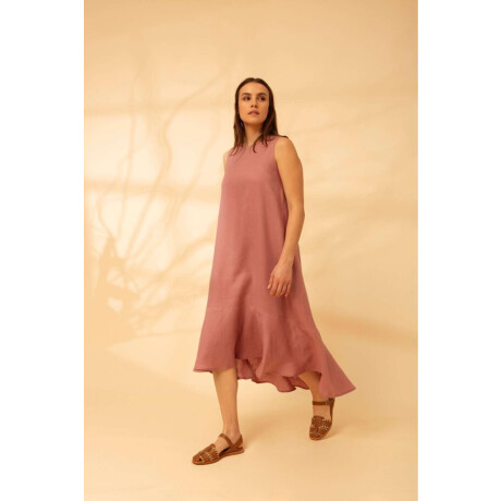 Vestido Folk Long SS24 Rosa Viejo