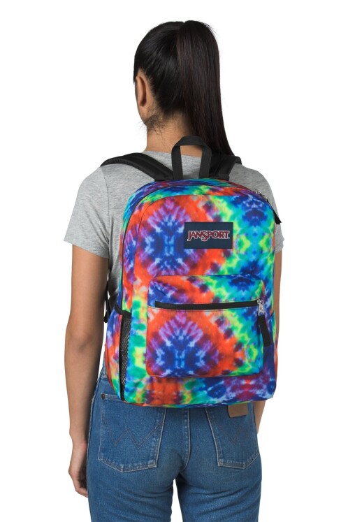 MOCHILA JANSPORT CROSS TOWN RED MULTI HIPPIE DAYS