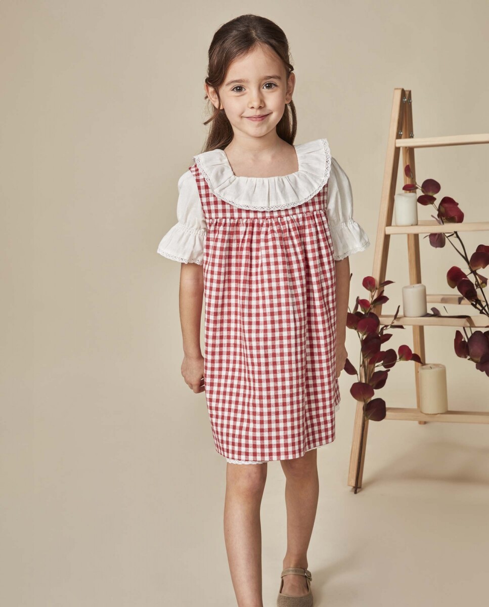 Vestido Con Delantal - Piedra 