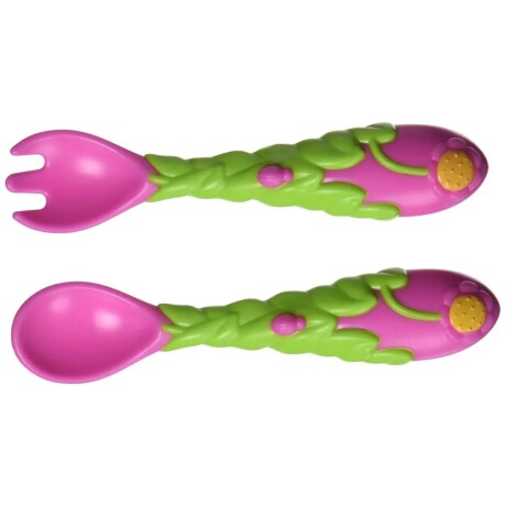 Set Nuby Cuchara y Tenedor Flower Libre Bpa 001