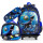 Set X3 Mochila C/ Carro + Bolso + Cartuchera P Niña Azul Dino