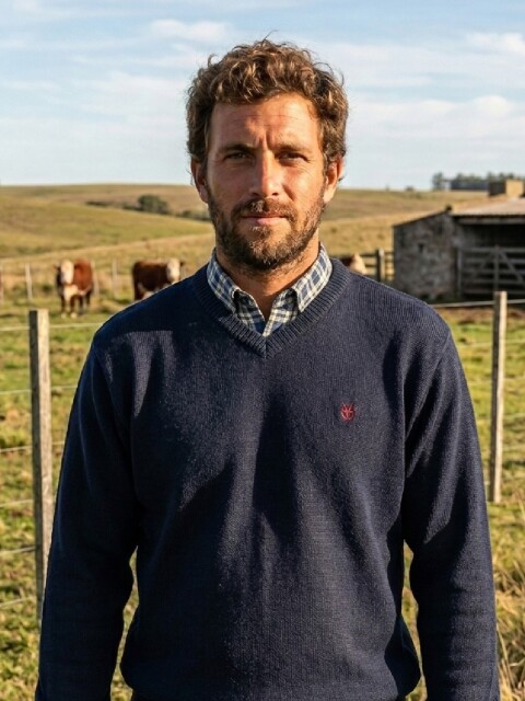 Sweater en V Azul