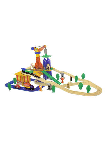 JUEGO INFANTIL 80 PIEZAS TREN EN MADERA JUEGO INFANTIL 80 PIEZAS TREN EN MADERA