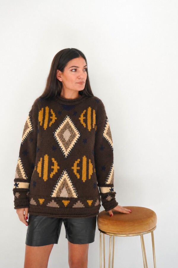 Sweater Gitano Lana Base Chocolate