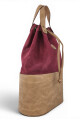 Matera bolso con división Beige con Bordó
