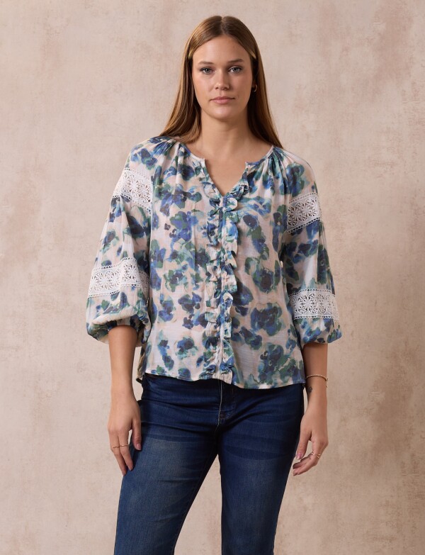 Blusa Puntilla MULTI/AZUL