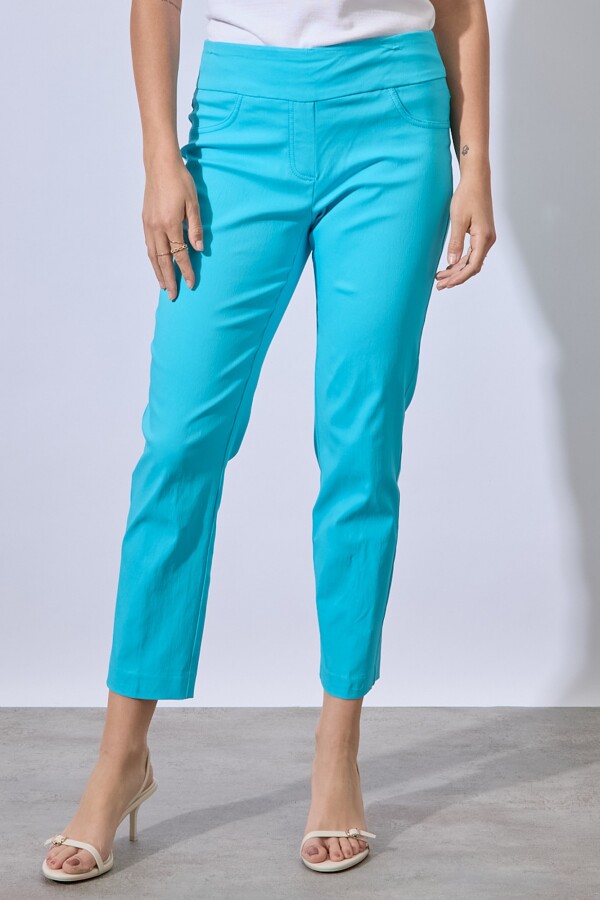 Pantalon Pretina Ancha TURQUESA