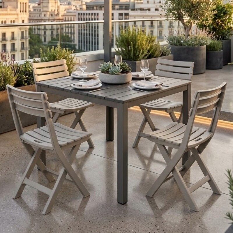 SILLA PLAST PLEGABLE GRIS Unica