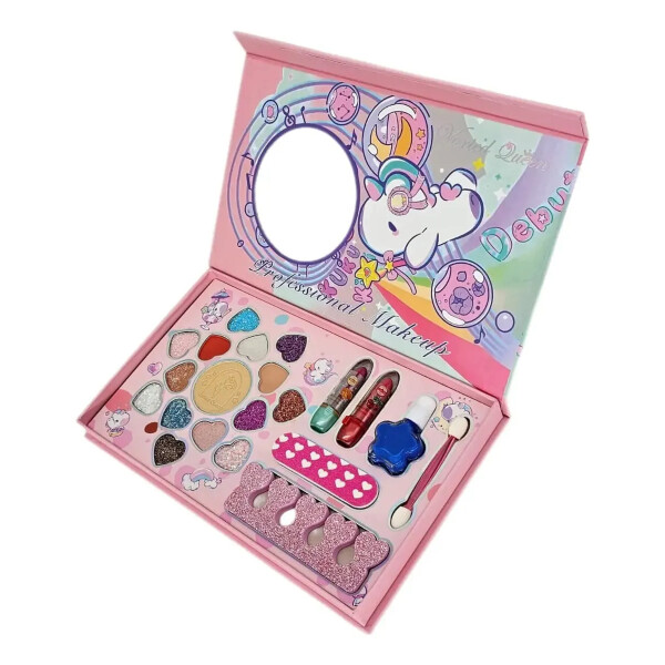 Kit De Maquillaje Unicornio Con Espejo Y Accesorios Kit De Maquillaje Unicornio Con Espejo Y Accesorios