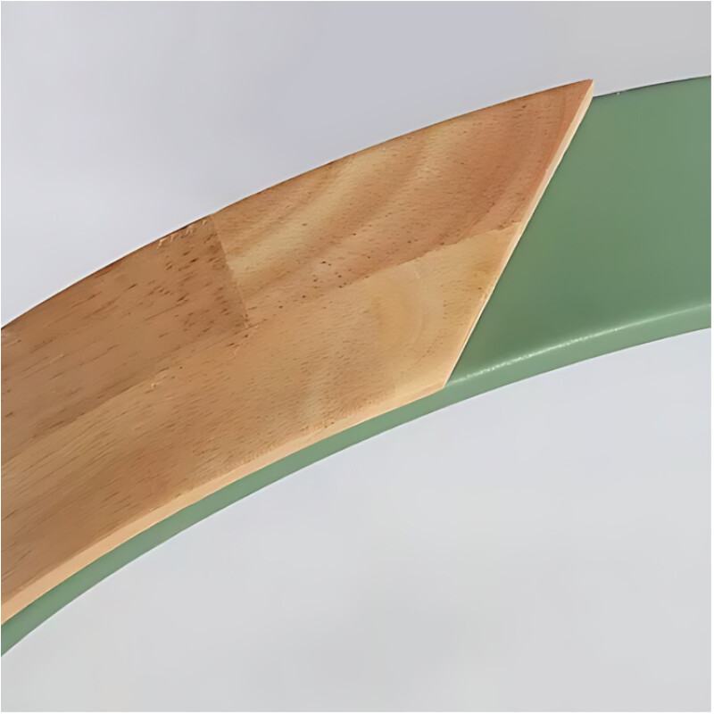 Luminaria Luz Fria Plafon Led Diám 30cm Metal Y Madera Verde