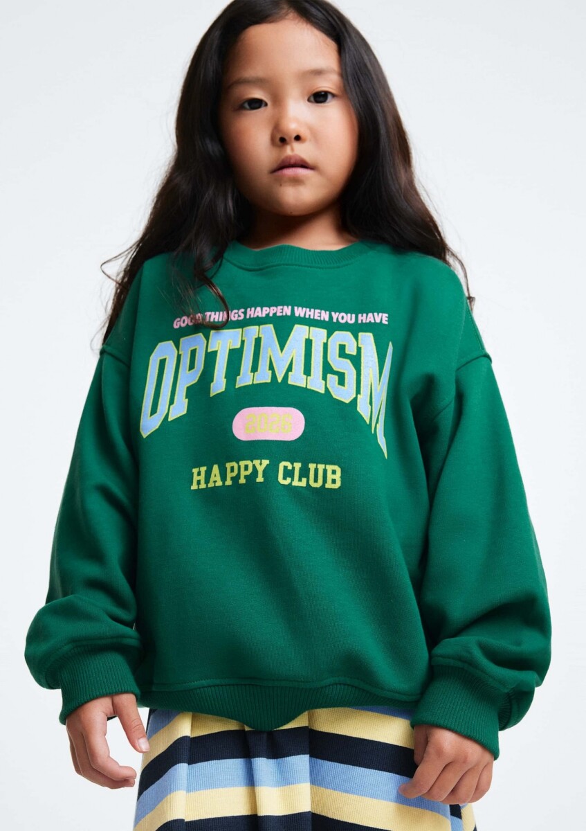 BUZO INFANTIL CON ESTAMPA - VERDE 