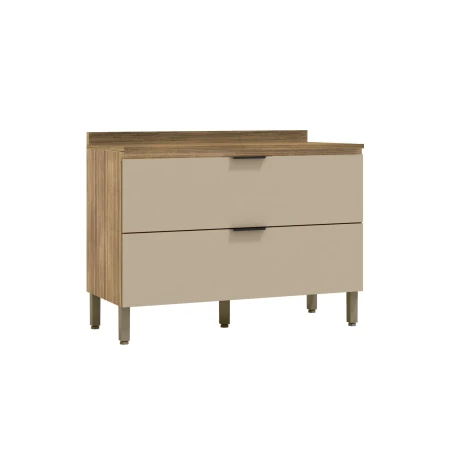 Modulo Bajo Mesada Para Cocina C/Tapa Dos Olleros De 120 cms. GAMAS DE BEIGE