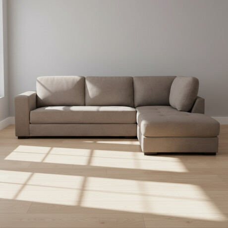 SOFÁ ESQUINERO MÁS DE 4 CUERPOS TELA MARRON RAI TAUPE